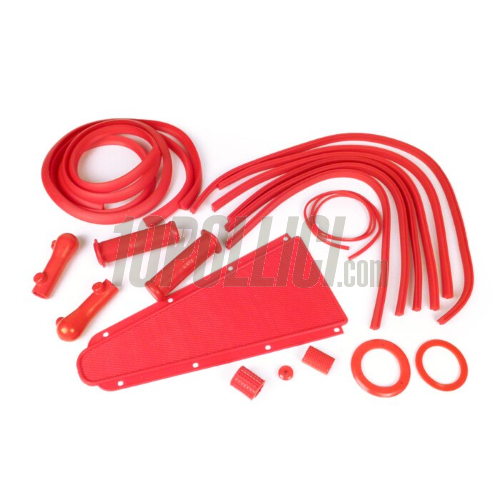 Kit gommini telaio Vespa GT, Sprint, GL, TS, Super, Rally - 19 pezzi - Rosso