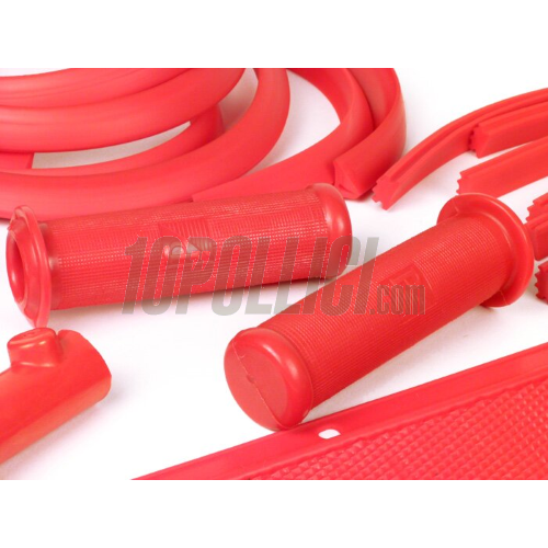 Kit gommini telaio Vespa GT, Sprint, GL, TS, Super, Rally - 19 pezzi - Rosso