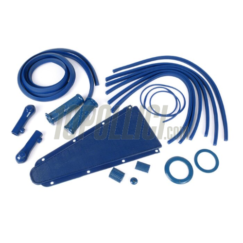 Frame rubber set Vespa GT, Sprint, GL, TS, Super, Rally - 19 parts - Blue
