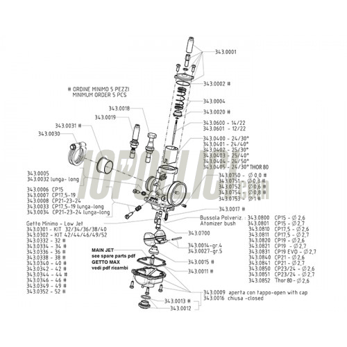 Float for POLINI CP carburettors - 5 grams