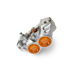Brake caliper OTTOPUNTOUNO New Era - 4 pistons, 84mm hole to hole - CNC aluminum, anodised orange and silver