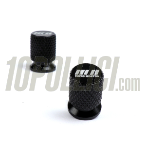 Tappi valvola MOTO NOSTRA alluminio CNC - nero nodizzato