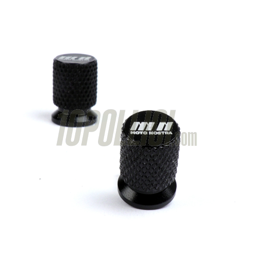 Tappi valvola MOTO NOSTRA alluminio CNC - nero nodizzato