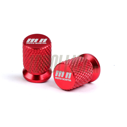 Tappi valvola MOTO NOSTRA alluminio CNC - rosso nodizzato