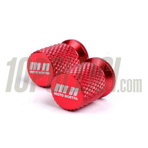 Tappi valvola MOTO NOSTRA alluminio CNC - rosso nodizzato