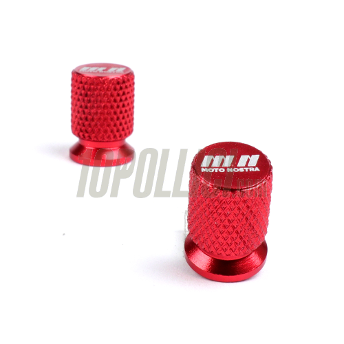 Tappi valvola MOTO NOSTRA alluminio CNC - rosso nodizzato