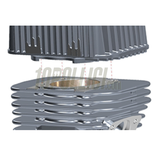 Cylinder kit MALOSSI BIG DEPS 4 MHR Ø 47mm stroke 43mm aluminium, pin Ø 12 for Piaggio Ciao, Ciao PX, Si, Bravo, Boxer, Boss, Grillo 50 cc