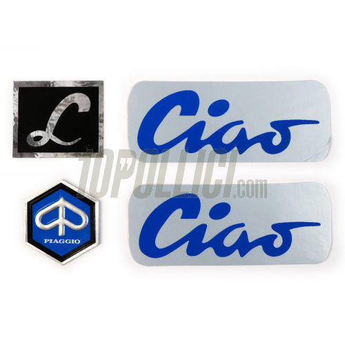 Set targhette per Piaggio Ciao Lusso - blu