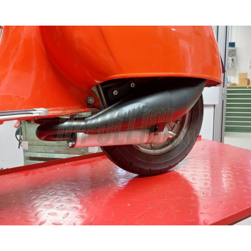 Printed racing exhaust VMC EVO RACER 52-B Vespa 50, 90, 125 ET3 Primavera - hub spacing 52mm - black