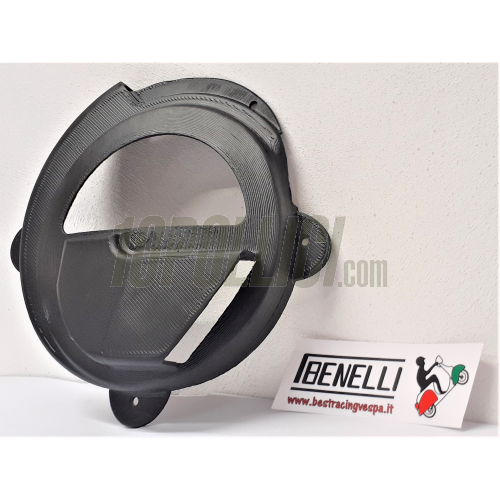Flywheel cover BENELLI with increased air duct Vespa 50, 90, 125 ET3 Primavera, PK S, black