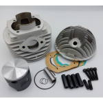 Kit cilindro VMC 144cc ET6-60, Ø60x51mm, alluminio, per Vespa Smallframe - Testa alluminio pressofuso con candela laterale - 2 segmenti