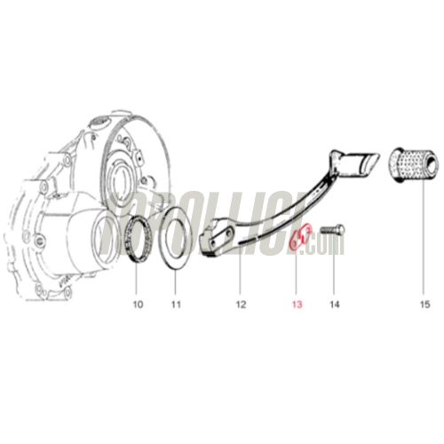 Piastrina di sicurezza per leva avviamento per Vespa V1-15, V30-33