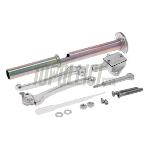 Kit pompa freno MOTORINO DIAVOLO con leva e tubo comando acceleratore per Vespa PX, PE - cromato