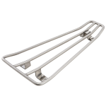 Luggage carrier for legshield floor Vespa PX, T5 - polished stainless steel