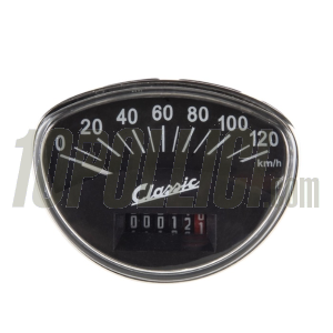 Speedometer SIP Classic Vespa 125 ET3, GTR, TS, Rally, Super, Sprint Veloce - 120 Km/h - nero
