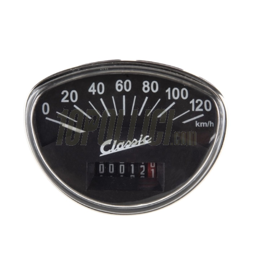 Speedometer SIP Classic Vespa 125 ET3, GTR, TS, Rally, Super, Sprint Veloce - 120 Km/h - nero