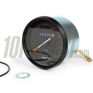Speedometer BGM PRO Vespa PX 125, 150, 200, black ring, 160 Km/h