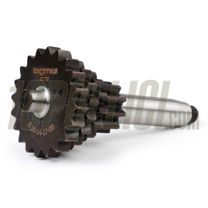 Input shaft assembly BGM PRO 10-14-17-20 teeth - short 3rd, extra short 4th - Vespa 50, 90, 125 ET3 Primavera, PK