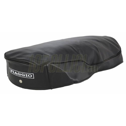 Copertura sella per Vespa 180-200 Rally, blu scuro, bordo nero, con logo PIAGGIO