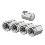 Nuts set  M8x1.25 "1 K" for tubeless rims - chrome - 5 pieces