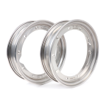 Stainless steel wheel rims couple 2.10-10 decomposable BGM PROO Vespa 50 Special, 125 ET3 Primavera, Sprint, GT, GL, TS, Rally, PX, PK, T5 