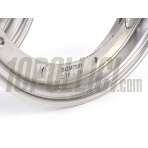 Stainless steel wheel rims couple 2.10-10 decomposable BGM PROO Vespa 50 Special, 125 ET3 Primavera, Sprint, GT, GL, TS, Rally, PX, PK, T5 