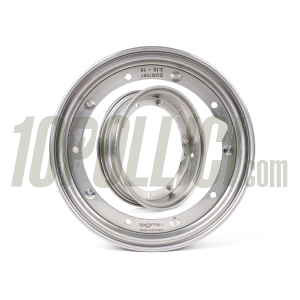 Stainless steel wheel rims couple 2.10-10 decomposable BGM PROO Vespa 50 Special, 125 ET3 Primavera, Sprint, GT, GL, TS, Rally, PX, PK, T5 