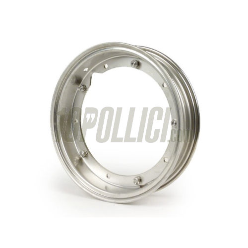 Stainless steel wheel rim 2.10-10 decomposable BGM PRO Vespa 50 Special, 125 ET3 Primavera, Sprint, GT, GL, TS, Rally, PX, PK, T5 