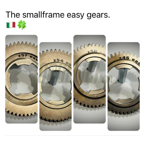 Ingranaggi 4 marce CRIMAZ EASY GEARS z 57-54-50-46 per Vespa 50, 90, 125 ET3 Primavera, PK