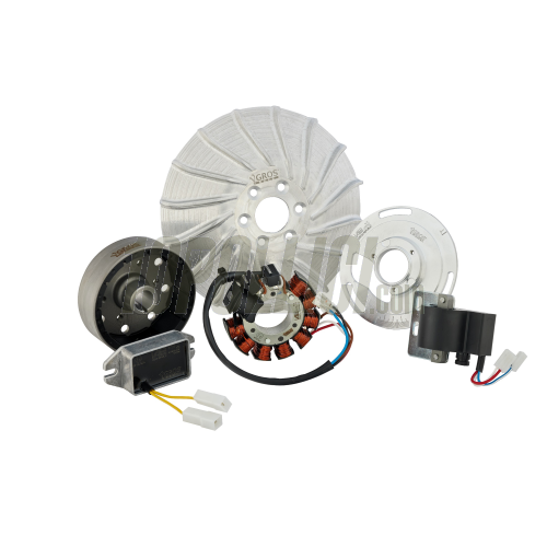 Ignition YGROS RACE by VAPE, 12, AC, variable timing - Vespa PX, Cosa, LML 2 tempi - flywheel weight 2100gr not increasable
