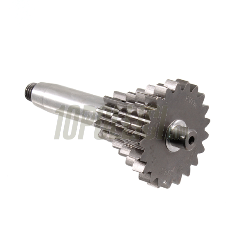 Input shaft assembly EVOK 10-14-18-21 teeth QUARTA CORTA Vespa 50, 90, 125 ET3 Primavera, PK