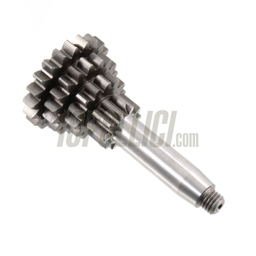 Input shaft assembly EVOK 10-14-18-21 teeth QUARTA CORTA Vespa 50, 90, 125 ET3 Primavera, PK