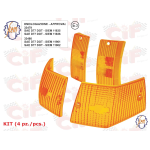 Blinker lenses SIEM, front and rear, Vespa PX, MY - orange, 4 pcs