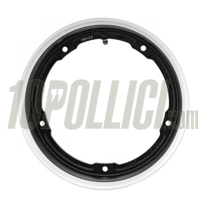 Cerchio in lega tubeless MY SIP 2.10-10 Vespa 50, 125 ET3 Primavera, PK, PX, T5 - nero e alluminio lucido