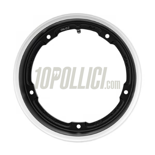 Cerchio in lega tubeless MY SIP 2.10-10 Vespa 50, 125 ET3 Primavera, PK, PX, T5 - nero e alluminio lucido
