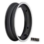 Alloy wheel rim SIP 2.0 black with polished edge 2.50-10 Tubeless