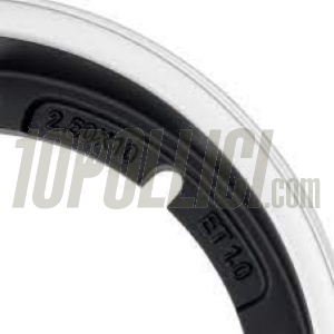 Alloy wheel rim SIP 2.0 black with polished edge 2.50-10 Tubeless