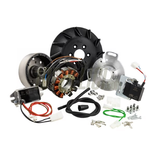Ignition SIP PERFORMANCE by VAPE "Black Edition", Sport, Vespa 50, 90, 125 ET3 Primavera, PK S, cone 19, flywheel ca.: 1390g, aluminium CNC, 9 coils, 12 magnets, 12V, AC 110 watt, variable ignition point