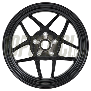 Cerchio in lega SIP MKII anteriore e posteriore per Vespa 125-300cc GTS, GTS Super, GTV, GT 60, GT, GT L, 3.00-12", nero opaco ed alluminio lucido