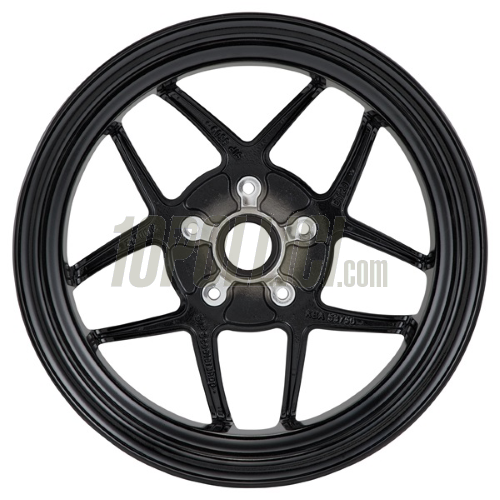 Cerchio in lega SIP MKII anteriore e posteriore per Vespa 125-300cc GTS, GTS Super, GTV, GT 60, GT, GT L, 3.00-12", nero opaco ed alluminio lucido
