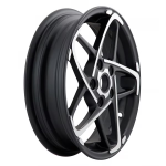 Rim SIP MK II front and rear for Vespa 125-300cc GTS, GTS Super, GTV, GT 60, GT, GT L, 3.00-12", matt black and polished aluminium