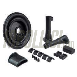 Frame rubber set Vespa Vespa Faro Basso per Vespa 125 VN, 150 VL, pebble grey RAL 7032, 15 pezzi
