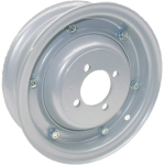 Steel wheel rim CIF 2.10-8 decomposable metallic grey painted Vespa 98, 125 V1-15, V30-33, VU, VM, VN, VNA, Hoffmann, VNB, ACMA, 150 VL, VB, VBA, VBB, 4-holes