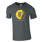 Maglietta 10POLLICI grigio antracite, logo giallo - L