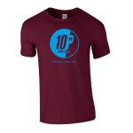 T-shirt 10POLLICI maroon, cyan logo - L
