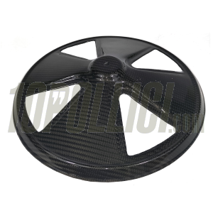 Hub cap "4 Spokes" for open 10" rim TOMAS COMPOSITI Vespa  50, Primavera, ET3, PK GT, Sprint, GL, GS, 180 SS, Sprint V, Rally, TS, PX, PE, Lusso, T5, LML - CARBON FIBER