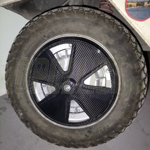 Hub cap "4 Spokes" for open 10" rim TOMAS COMPOSITI Vespa  50, Primavera, ET3, PK GT, Sprint, GL, GS, 180 SS, Sprint V, Rally, TS, PX, PE, Lusso, T5, LML - CARBON FIBER