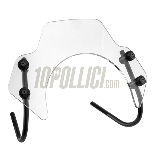 Wind shield SIP SERIES PORDOI, clear, black brackets, Vespa GTS, GTS Super 125-300ccm (2023-)