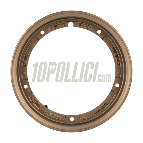 Alloy wheel rim SIP 2.0 matt bronze 2.50-10 Tubeless Vespa 50, 125 ET3 Primavera, PK, PX, T5