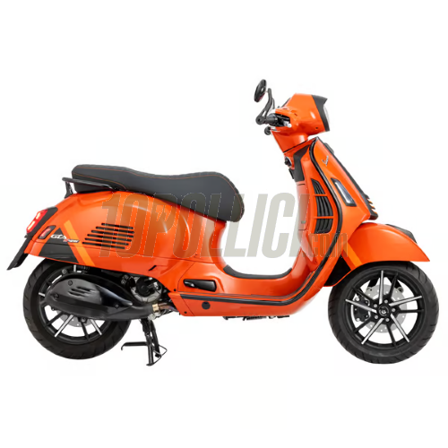 Cerchio in lega SIP MK IV anteriore e posteriore per Vespa 125-300cc GTS, GTS Super, GTV, GT 60, GT, GT L, 3.00-13", ET20, 5x86, nero lucido con raggi alluminio lucido